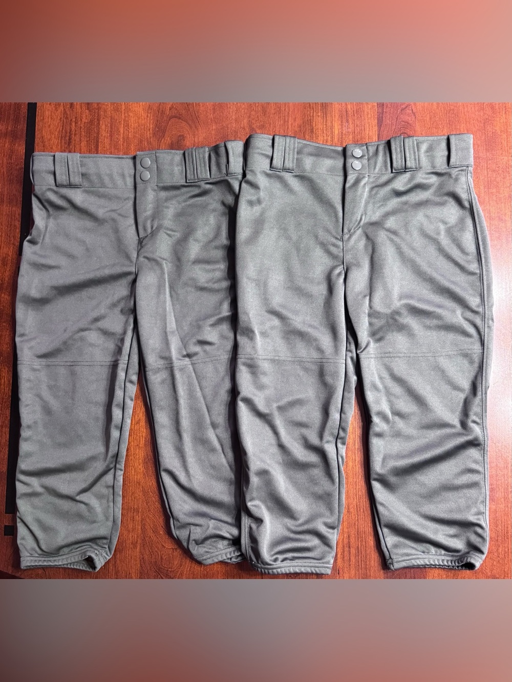 Badger Sport Girls Large Gray Softball Pants – 2 Pair Bundle